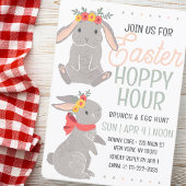 Osterkaninchen Hoppy Hour Brunch und Ei Hunt Einladung