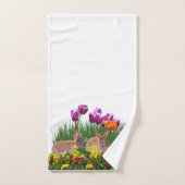 Osterkaninchen im Blumengarten Badhandtuch Set (Handtuch)