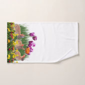 Osterkaninchen im Blumengarten Badhandtuch Set (Handtuch)