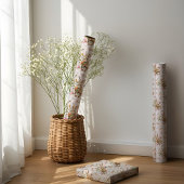 Osterkaninchen, Karotten und Blumenmuster Geschenkpapier