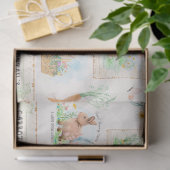 Osterkaninchen-Karottenpfanne Blumenholz-Decoupage Seidenpapier (Geschenk)