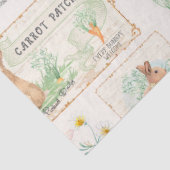 Osterkaninchen-Karottenpfanne Blumenholz-Decoupage Seidenpapier (Ausschnitt)