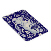 Osterkaninchen Künstlerisches Bunny Blau Weiße Blu Magnet (Rechte Seite)