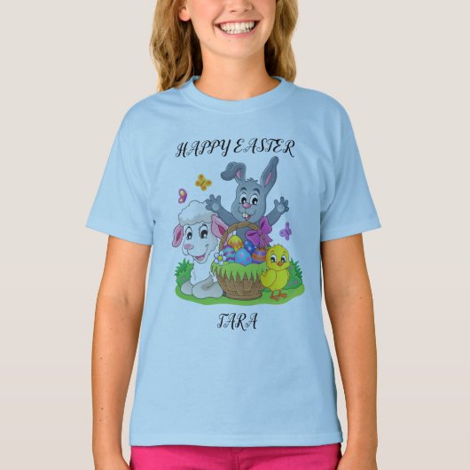 Osterkaninchen, Lamm & Küken Puzzle Girls T - Shir T-Shirt (Vorderseite)