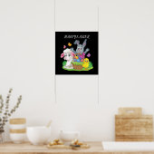 Osterkaninchen, Lamm- und Küchenkulpturen. Poster (Küche)