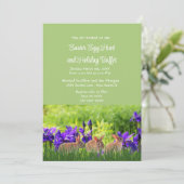 Osterkaninchen Lila Ire Einladung (Stehend Vorderseite)