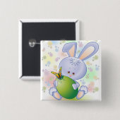 Osterkaninchen mit Ei und Blume Button (Vorne & Hinten)