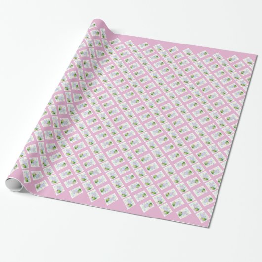 Osterkaninchen mit Ei und Blume Geschenkpapier (Ungerollt)