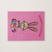 Osterkaninchen mit funkelndem Eierpuzzle. Puzzle (Horizontal)