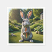 Osterkaninchen mit Karotte Serviette (Vorderseite)