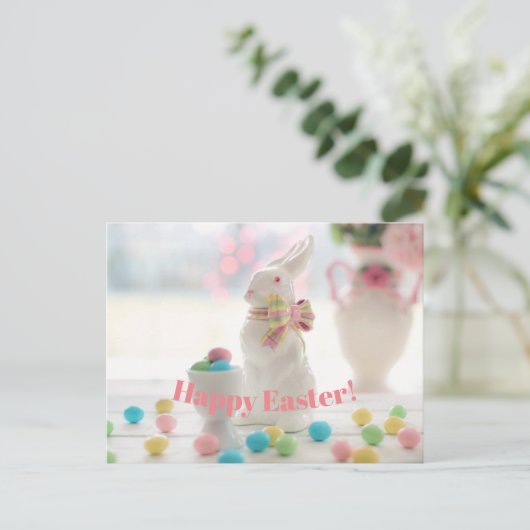 Osterkaninchen nach Überquerung Postkarte (Stehend Vorderseite)