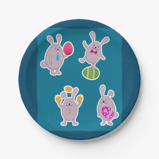 Osterkaninchen Papier Teller (Vorderseite)