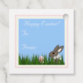 Osterkaninchen Pink Tulip Ei Platz Geschenkkarte Geschenkanhänger (Rückseite)