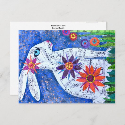 Osterkaninchen Postkarte (Vorne/Hinten)