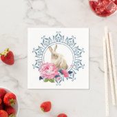 Osterkaninchen Rosa Floral Serviette (Beispiel)