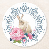 Osterkaninchen Runder Pappuntersetzer (Vorderseite)