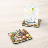 Osterkaninchen Set aus 6 harten Kunststoffteilen U Getränkeuntersetzer (Rechte Seite)