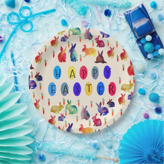 Osterkaninchen Teller für benutzerdefiniertes Papi (Party)