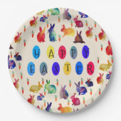 Osterkaninchen Teller für benutzerdefiniertes Papi (Vorderseite)