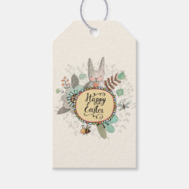 Osterkaninchen und Blume - Giftmarken Geschenkanhänger