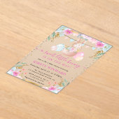 Osterkaninchen und Blume Kinderdusche Acryleinladungen (Ablage )