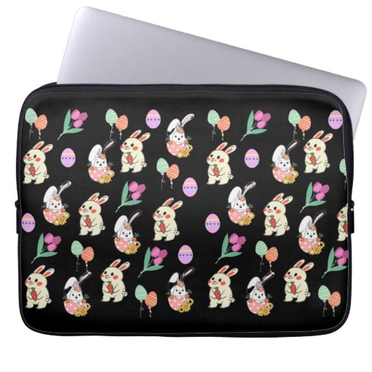 Osterkaninchen und -eier laptopschutzhülle (Vorderseite)
