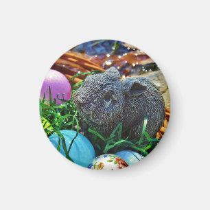Osterkaninchen und Golfbasket Magnet