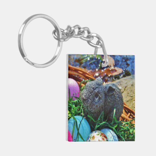 Osterkaninchen und Golfbasket Schlüsselanhänger (Vorderseite links)