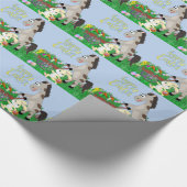 Osterkaninchen und Pferde, die Eier und Karotten s Geschenkpapier (Ecke)