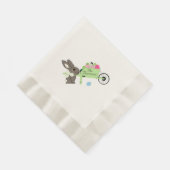Osterkaninchen w Rollkarren Eier Papageien Napkins Serviette (Ecke)