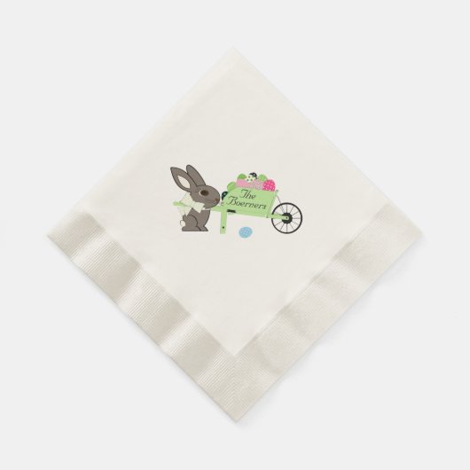 Osterkaninchen w Rollkarren Eier Papageien Napkins Serviette (Ecke)