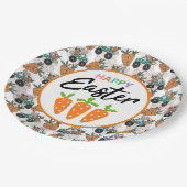 Osterkarotten Pappteller (Schrägansicht)