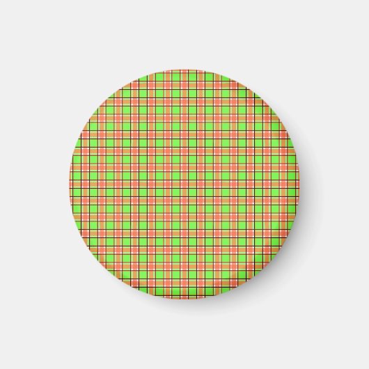 Osterkarotusfarben Kariertes Muster Magnet (Vorne)
