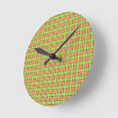 Osterkarotusfarben Kariertes Muster Runde Wanduhr (Winkel)