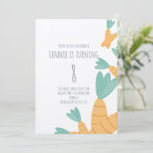 Osterkarrot Bunch Birthday Kraft Einladung (Stehend Vorderseite)