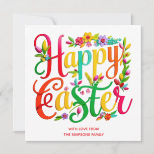 Osterkarte Bunte Frühlings-Personalisierte Karte