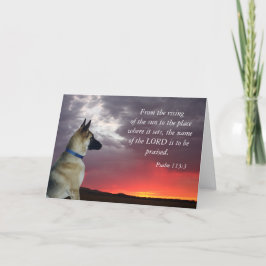 Osterkarte Deutscher Schäferhund Psalm 113:3 Feiertagskarte