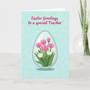Osterkarte für Lehrer mit Frühlingsstrauß Karte
