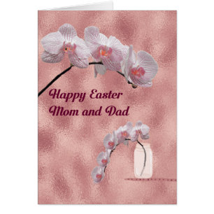 Osterkarte für Mama & Papa Orchideen-Design