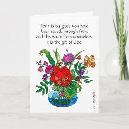 Osterkarte, gemalte Blume, Ephesians Verse Feiertagskarte