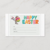 Osterkarte glücklicher Osterhase Visitenkarte (Rückseite)