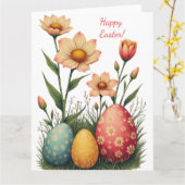 Osterkarte in sanften Pastellfarben Karte (Gelbe Blume)