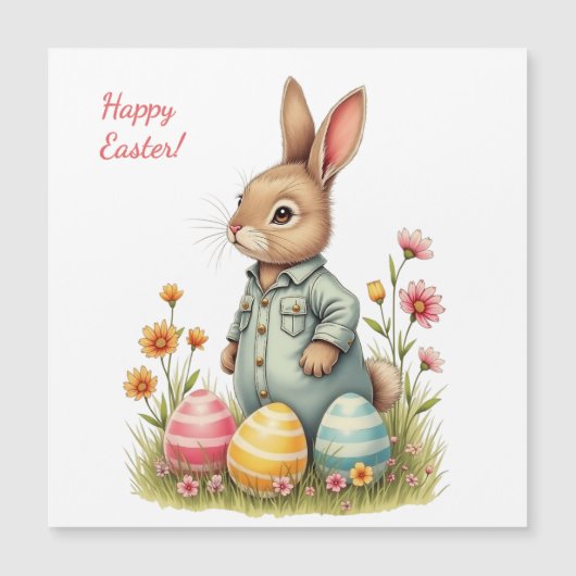 Osterkarte in sanften Pastellfarben Magnetkarte (Vorderseite)