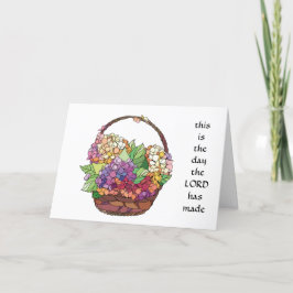 Osterkarte, Korb der Blume w Verse aus Psalm Feiertagskarte