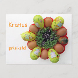 Osterkarte Litauischer Text Kristus Prisikele Feiertagspostkarte