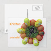Osterkarte Litauischer Text Kristus Prisikele Feiertagspostkarte (Vorne/Hinten)