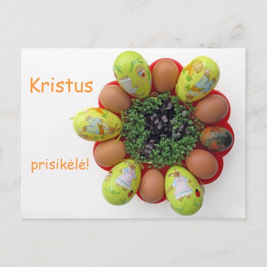 Osterkarte Litauischer Text Kristus Prisikele Feiertagspostkarte (Vorderseite)