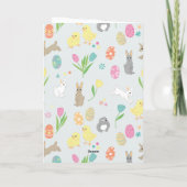 Osterkarte mit Brötchen und Eiern Feiertagskarte (Rückseite)