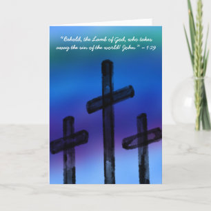 Osterkarte mit dem Vers 'Siehe das Lamm Gottes' Karte