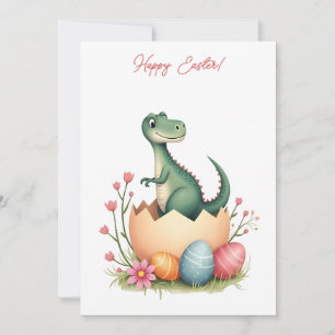 Osterkarte mit Dinosaurier in Pastellfarben Feiertagskarte